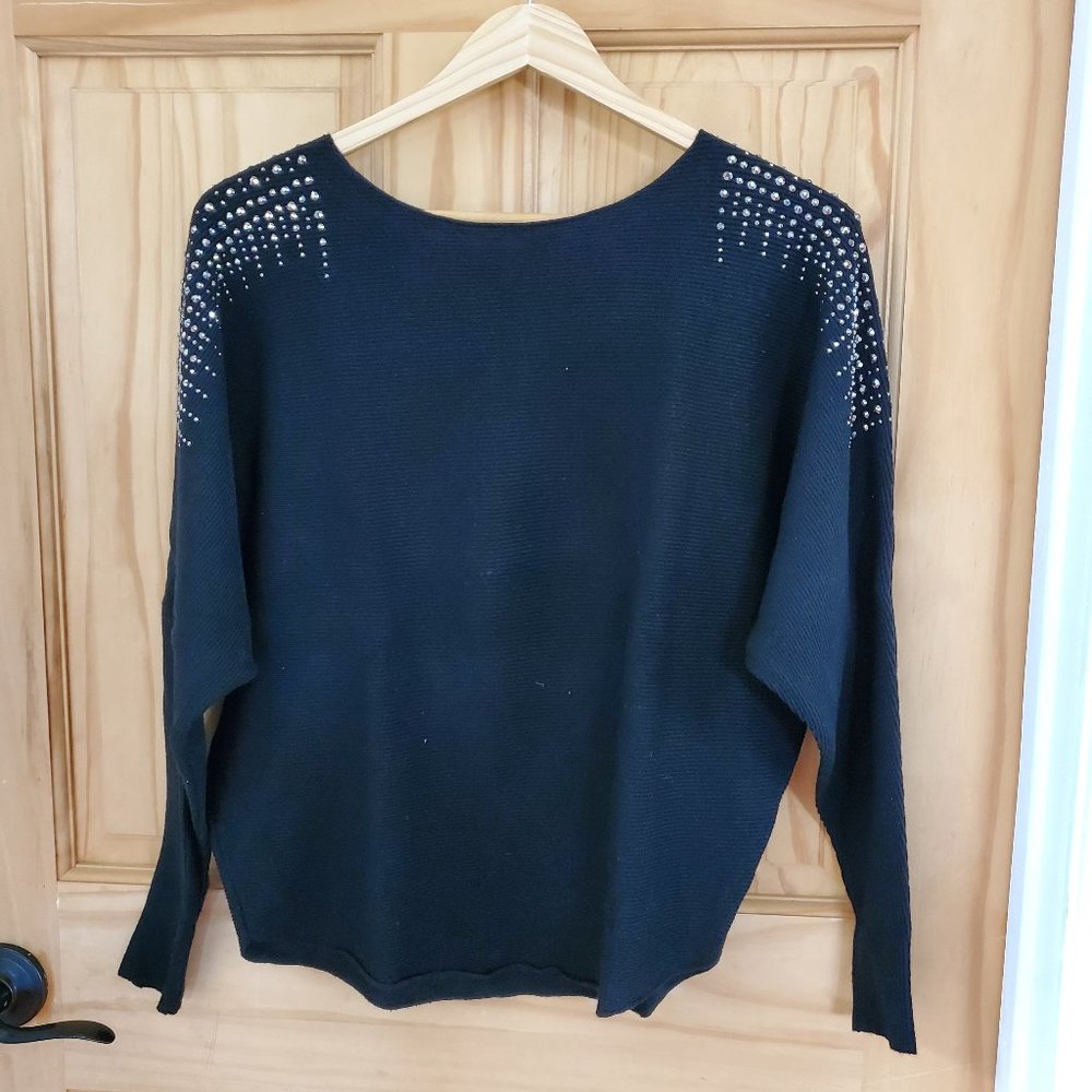Vila Milano Silver Embellished Black Sweater